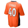 BIPIHUC D.Broncos #40 Justin Strnad Orange Game Jersey