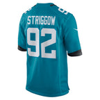 BIPIHUC J.Jaguars #92 Danny Striggow Teal Game Player Jersey