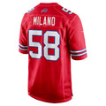 BIPIHUC B.Bills #58 Matt Milano Red Alternate Game Jersey