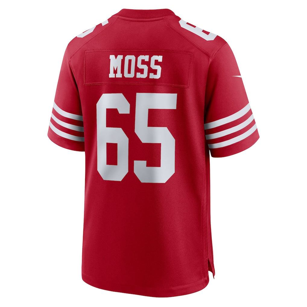BIPIHUC SF.49ers #65 Drew Moss Scarlet Team Game Jersey