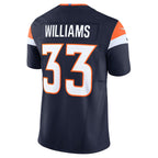 BIPIHUC D.Broncos #33 Javonte Williams Navy Mile High Collection Vapor F.U.S.E. Limited Jersey