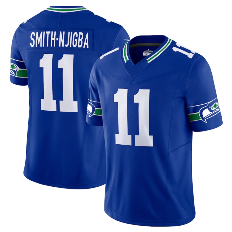 BIPIHUC #11 Jaxon Smith-Njigba Player S.Seahawks Royal Alternate Vapor F.U.S.E. Limited Stitched Jerseys