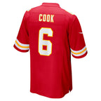 BIPIHUC KC.Chiefs #6 Bryan Cook Red Game Player Jersey