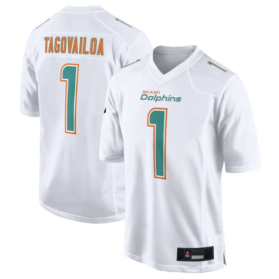 BIPIHUC #1 Tua Tagovailoa Player M.Dolphins White Fashion Game Stitched Jerseys