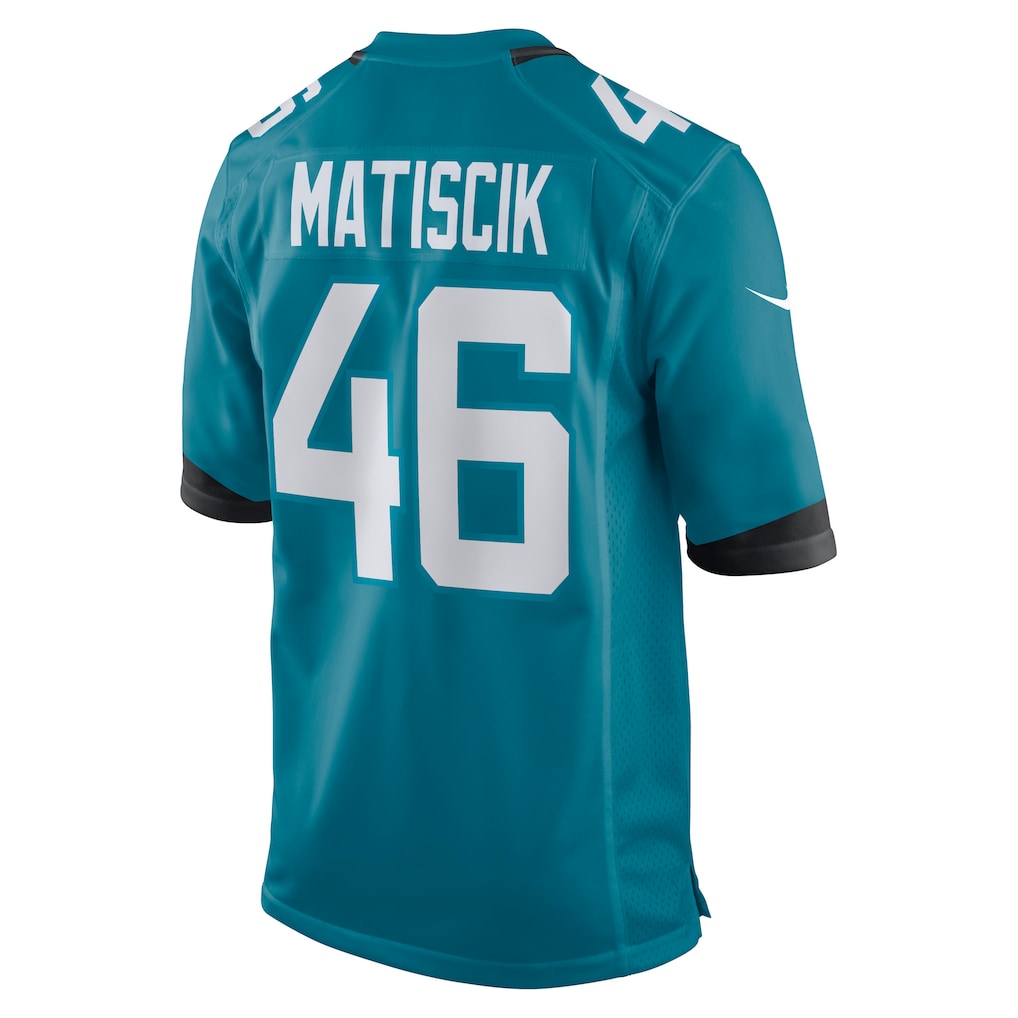 BIPIHUC J.Jaguars #46 Ross Matiscik Teal Game Jersey