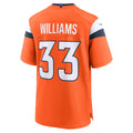 BIPIHUC D.Broncos #33 Javonte Williams Orange Mile High Collection Game Jersey