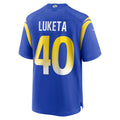 BIPIHUC LA.Rams #40 Jesse Luketa Royal Team Game Jersey