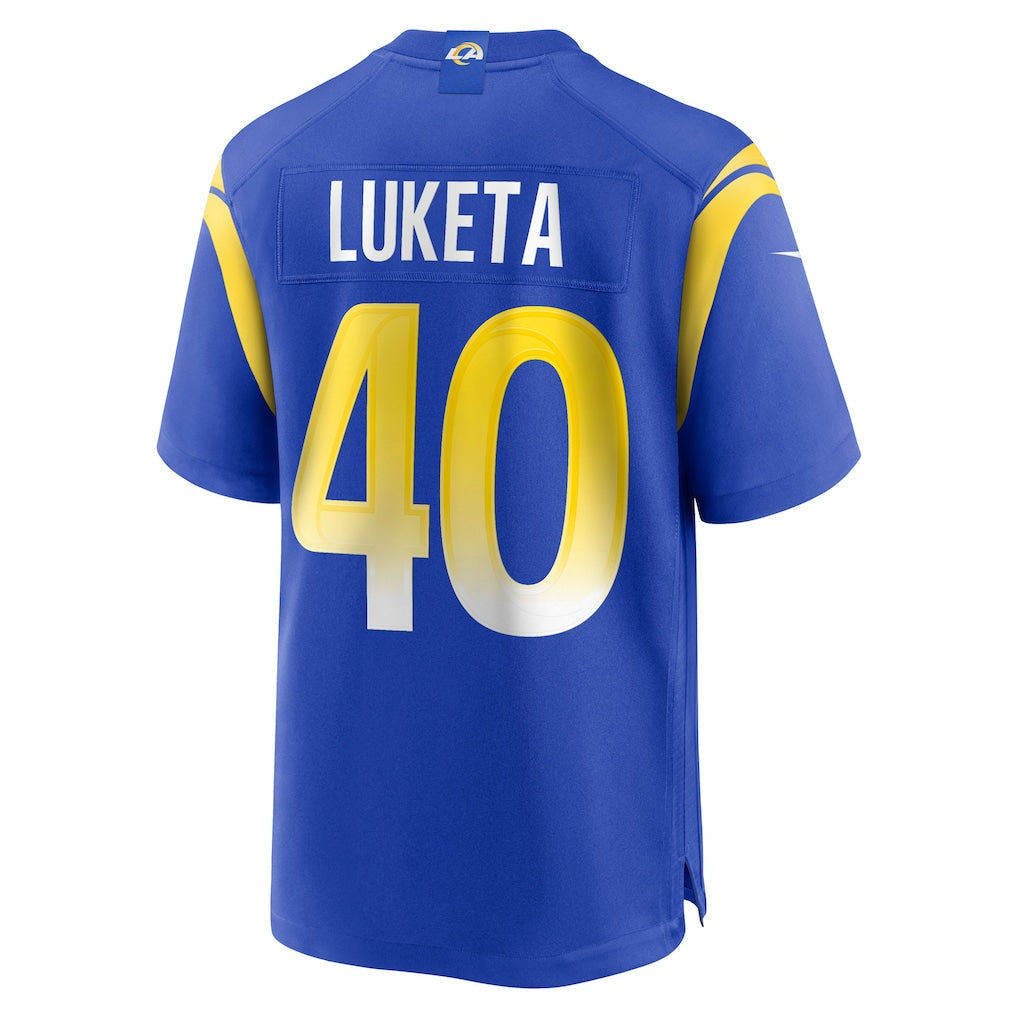 BIPIHUC LA.Rams #40 Jesse Luketa Royal Team Game Jersey