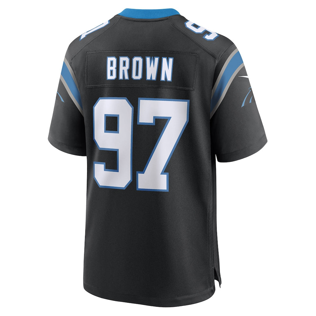 BIPIHUC C.Panthers #97 Bobby Brown Black Team Game Jersey