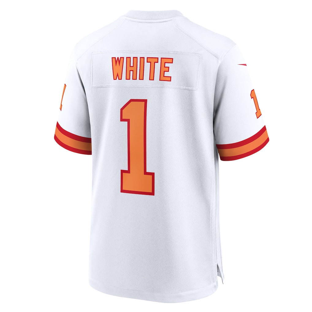 BIPIHUC TB.Buccaneers #1 Rachaad White White 50th Season Game Jersey