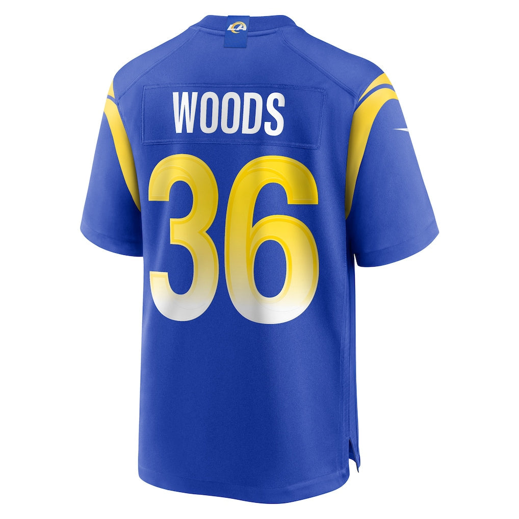 BIPIHUC LA.Rams #36 Charles Woods Royal Game Jersey