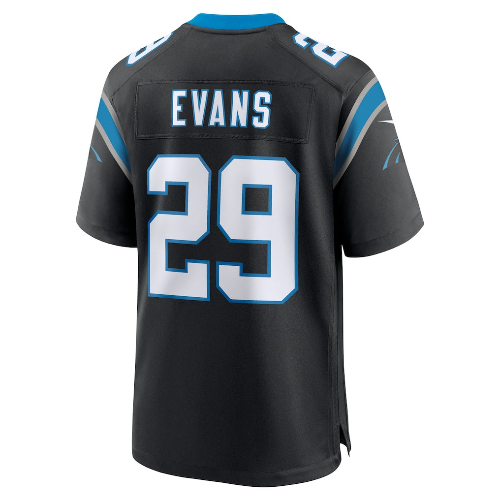 BIPIHUC C.Panthers #29 Akayleb Evans Black Team Game Jersey