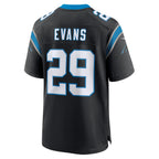 BIPIHUC C.Panthers #29 Akayleb Evans Black Team Game Jersey