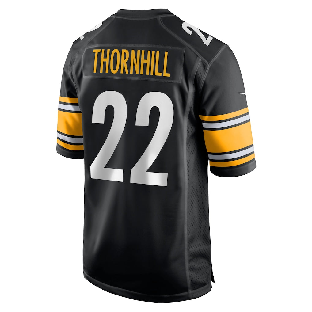 BIPIHUC P.Steelers #22 Juan Thornhill Black Team Game Jersey