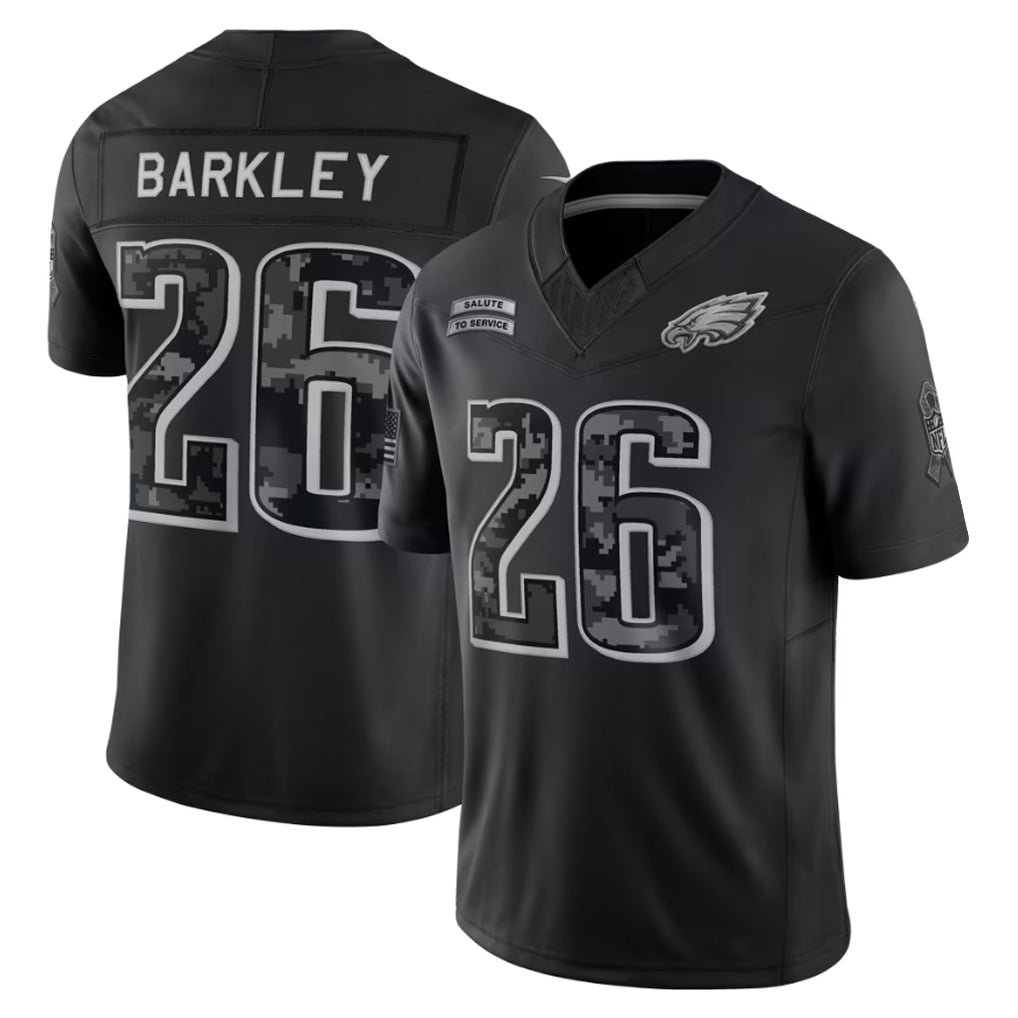 BIPIHUC P.Eagles #26 Saquon Barkley Player Black Limited 2026 Salute to Service Home Game Stitched Jerseys