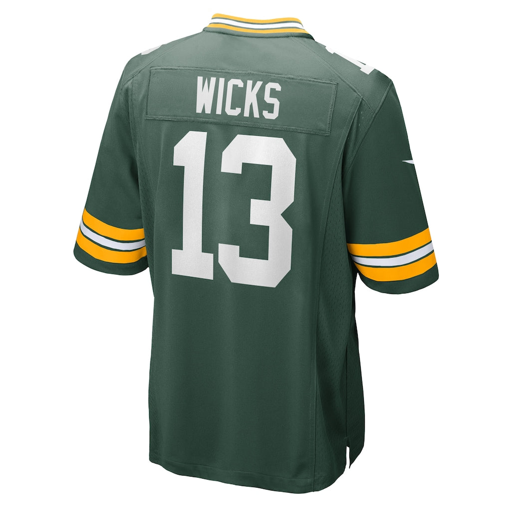 BIPIHUC GB.Packers #13 Dontayvion Wicks Green Game Jersey