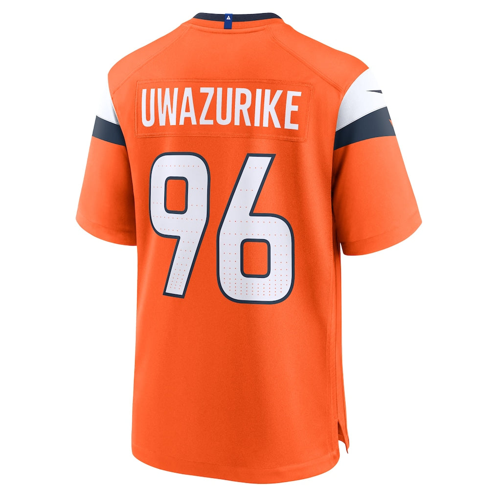 BIPIHUC D.Broncos #96 Eyioma Uwazurike Orange Team Game Jersey