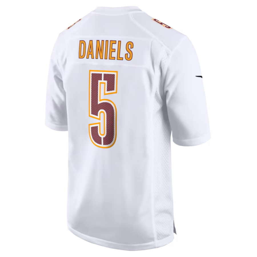 BIPIHUC #5 Jayden Daniels Player W.Commanders Tundra White Fashion Stitched Jersey