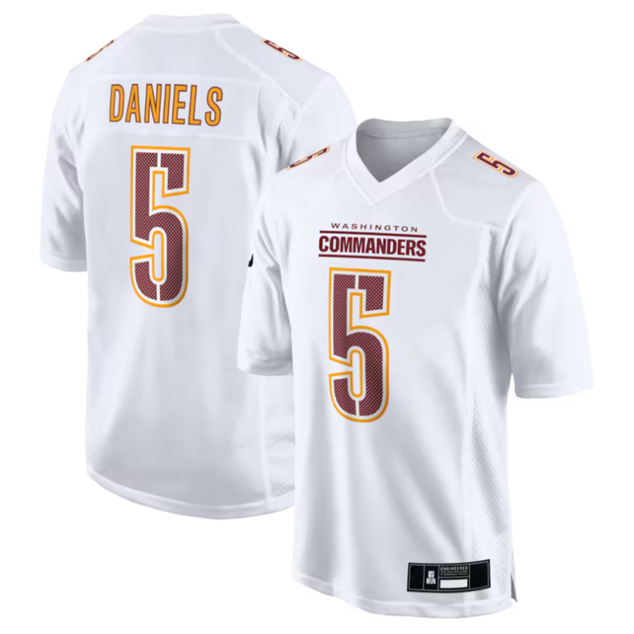BIPIHUC #5 Jayden Daniels Player W.Commanders Tundra White Fashion Stitched Jerseys