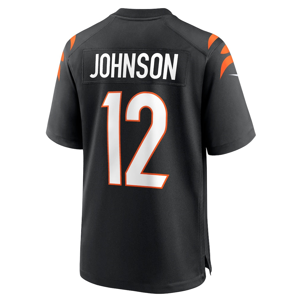 BIPIHUC C.Bengals #12 Tyron Johnson Black Home Game Player Jersey