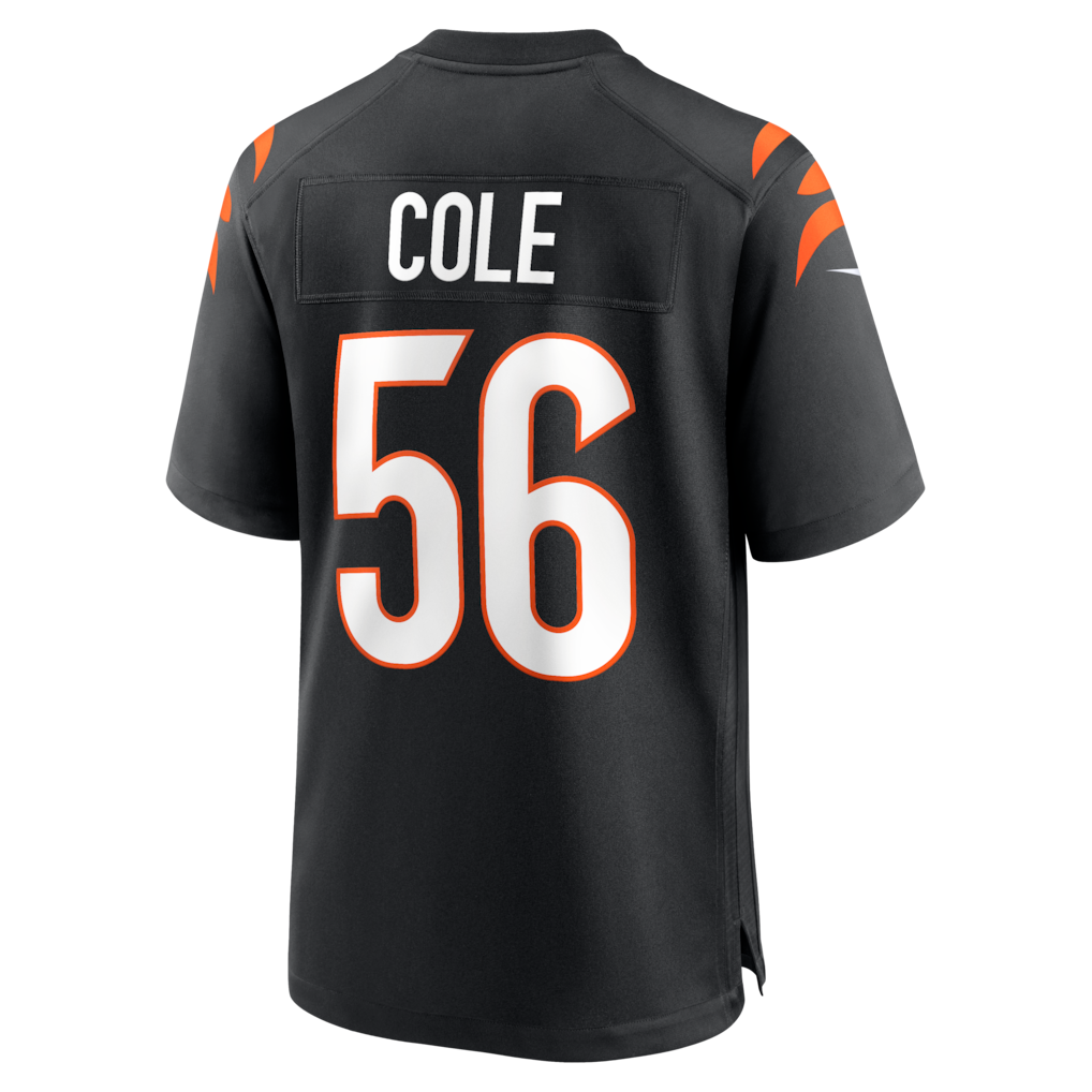 BIPIHUC C.Bengals #56 Myles Cole Black Team Game Jersey