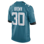 BIPIHUC J.Jaguars #30 Montaric Brown Teal Game Player Jersey