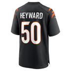 BIPIHUC C.Bengals #50 Shaka Heyward Black Team Game Jersey