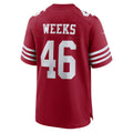 BIPIHUC SF.49ers #46 Jon Weeks Scarlet Team Game Jersey