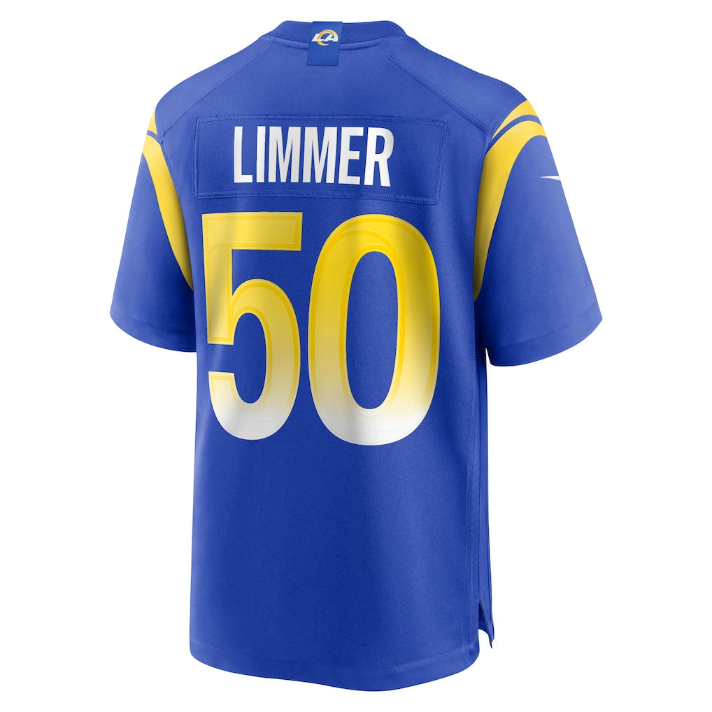 BIPIHUC LA.Rams #50 Beaux Limmer Royal Team Game Jersey