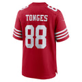 BIPIHUC SF.49ers #88 Jake Tonges Scarlet Team Game Jersey