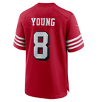BIPIHUC #8 Steve Young Player SF.49ers Scarlet Alternate Game Stitched Jersey