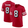 BIPIHUC #8 Steve Young Player SF.49ers Scarlet Alternate Game Stitched Jerseys