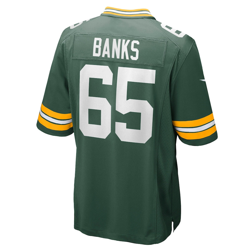 BIPIHUC GB.Packers #65 Aaron Banks Green Team Game Jersey