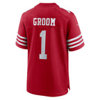 BIPIHUC SF.49ers #1 Groom Scarlet Game Jersey