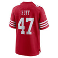 BIPIHUC SF.49ers #47 Bryce Huff Scarlet Team Game Jersey