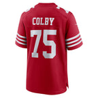 BIPIHUC SF.49ers #75 Connor Colby Scarlet Team Game Jersey