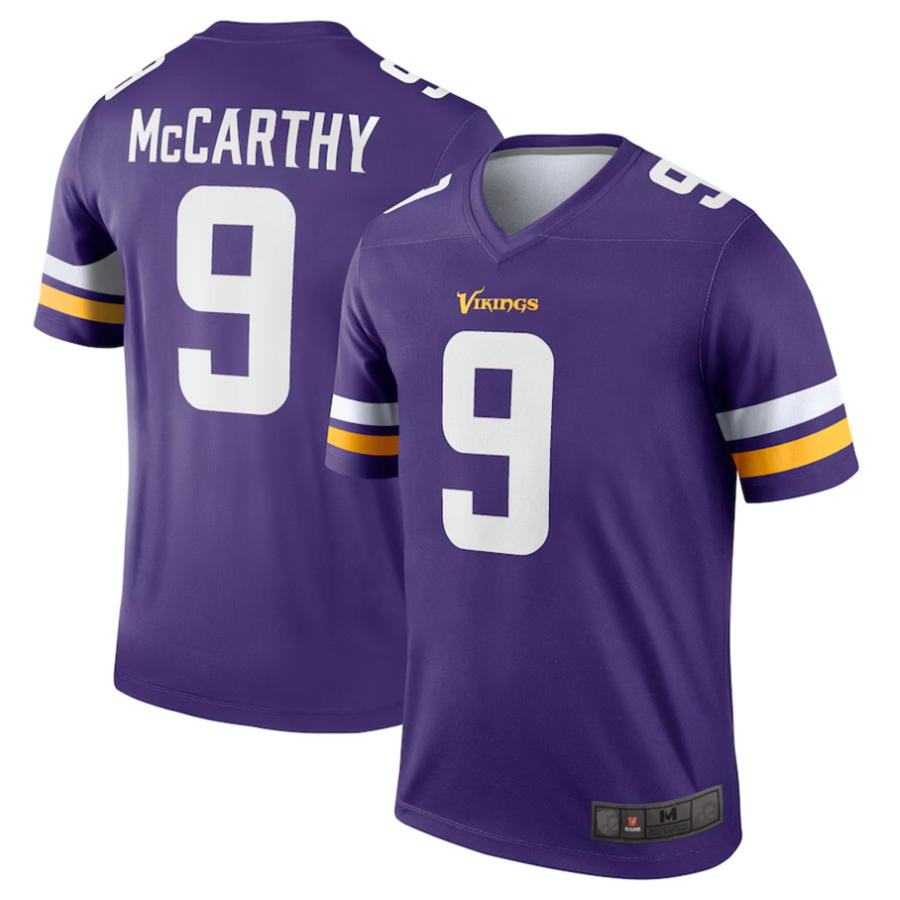 BIPIHUC #9 J.J. McCarthy Player MN.Vikings Purple Alternate Legend Stitched Jerseys