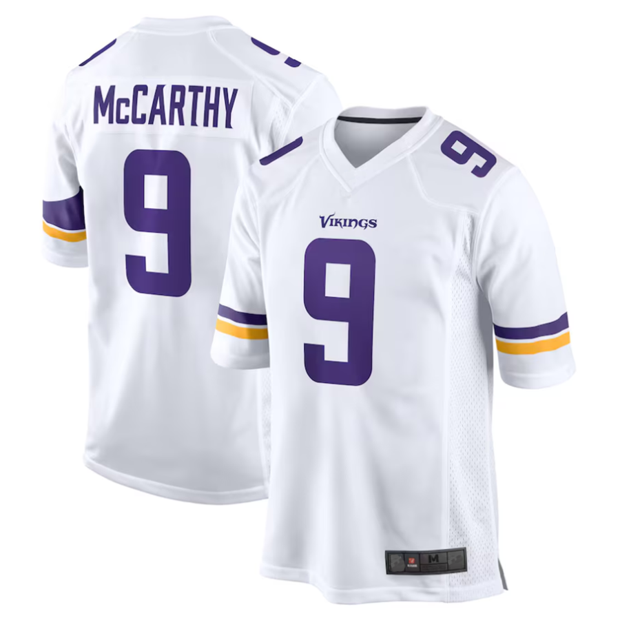 BIPIHUC #9 J.J. McCarthy Player MN.Vikings White Game Stitched Jerseys