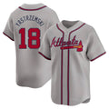 BIPIHUC A.Braves #18 Mike Yastrzemski player Gray Limited Away Stitched Jerseys