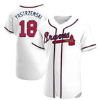 BIPIHUC A.Braves #18 Mike Yastrzemski player White Authentic Home Stitched Jerseys