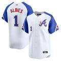 BIPIHUC A.Braves #1 Ozzie Albies Player Blue City Connect Stitched Jerseys