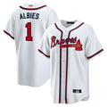 BIPIHUC A.Braves #1 Ozzie Albies Player White Alternate Stitched Jerseys