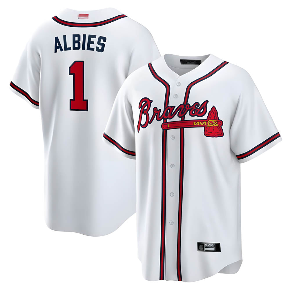 BIPIHUC A.Braves #1 Ozzie Albies Player White Alternate Stitched Jerseys