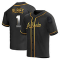 BIPIHUC A.Braves #1 Ozzie Albies Player Gold Replica Black en Alternate Stitched Jerseys