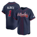 BIPIHUC A.Braves #1 Ozzie Albies Player Navy Limited 2025 Speedway Classic Alternate Stitched Jerseys
