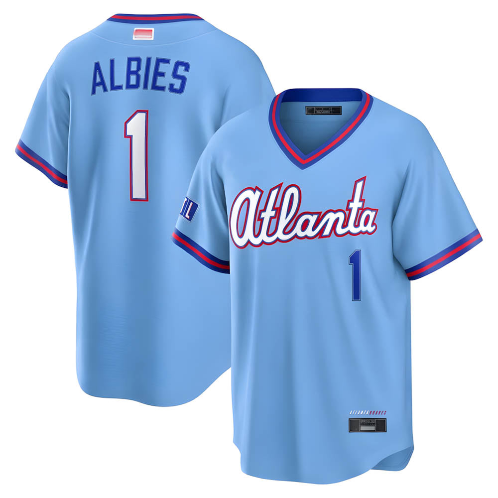 BIPIHUC A.Braves #1 Ozzie Albies Player Powder Blue 2026 City Connect T shirt Stitched Jerseys
