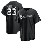 BIPIHUC A.Braves #23 Michael Harris II player Black&White Replica Stitched Jerseys
