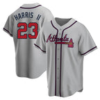 BIPIHUC A.Braves #23 Michael Harris II player Gray Replica Road Stitched Jerseys