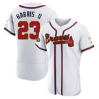 BIPIHUC A.Braves #23 Michael Harris II player White&Gold Authentic Program Stitched Jerseys