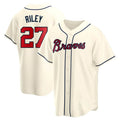 BIPIHUC A.Braves #27 Austin Riley Player Cream Replica Alternate Stitched Jerseys